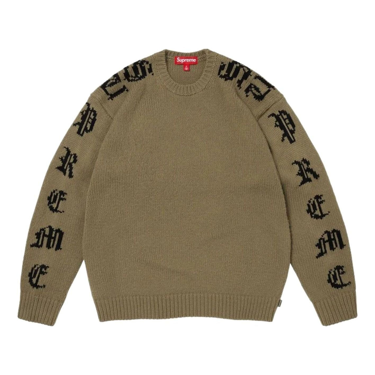 Supreme SS26 Old English Sleeves Sweater 'Olive' SUP-SS26-059-OLV