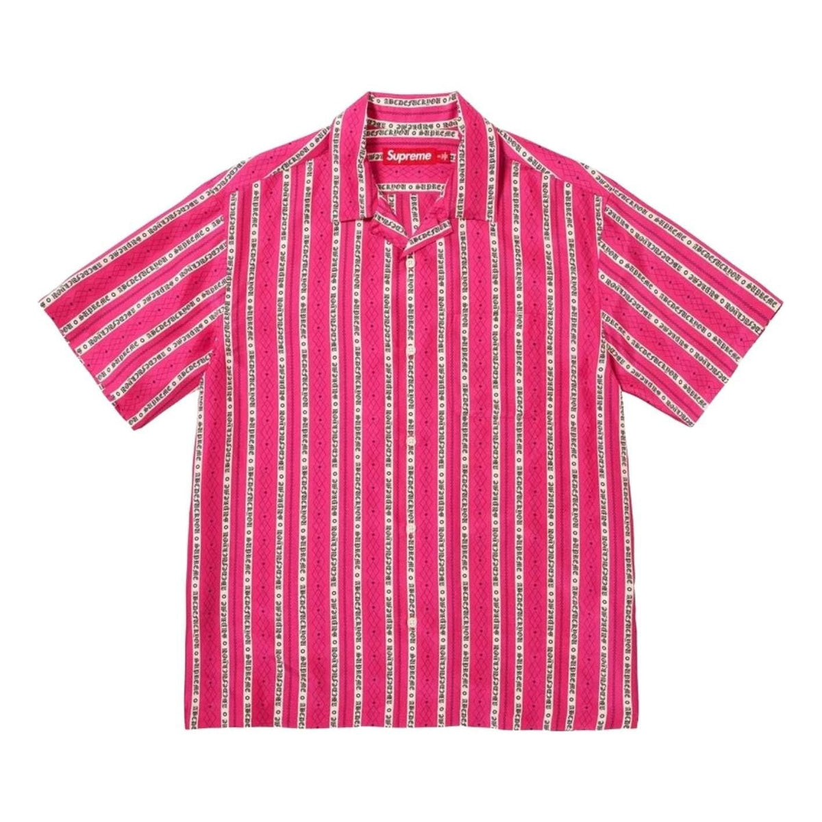 Supreme SS26 Old English Stripe Silk S/S Shirt 'Magenta' SUP-SS26-299-MGT
