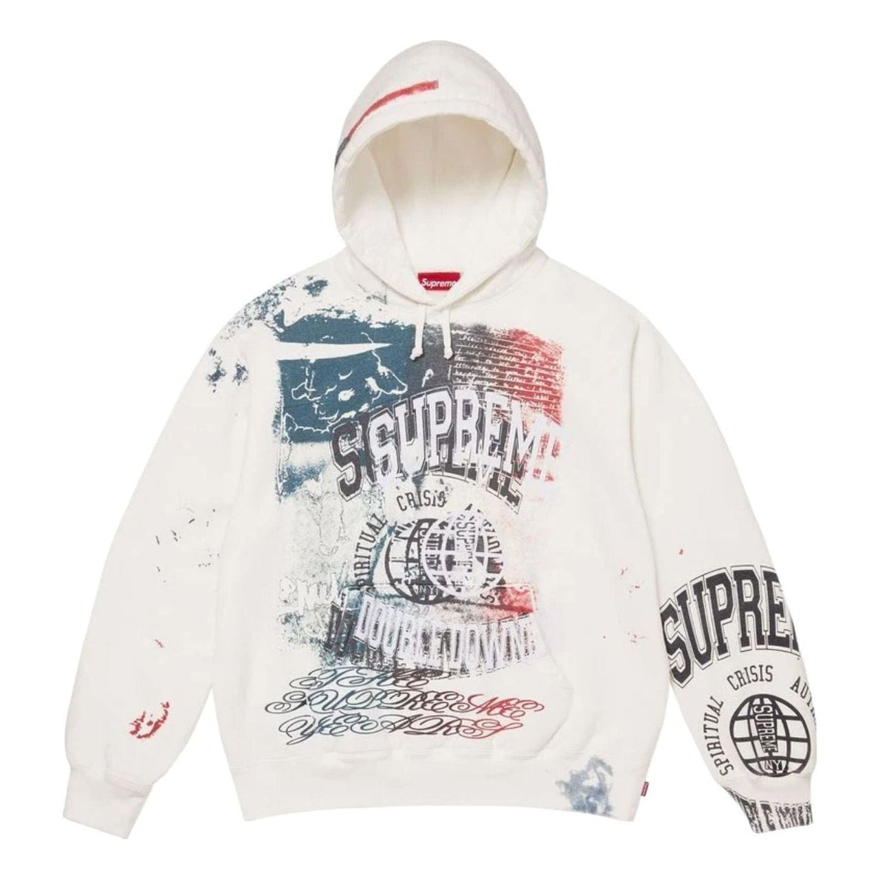 Supreme SS26 Overprint Hooded Sweatshirt 'White' SUP-SS26-363-WHT