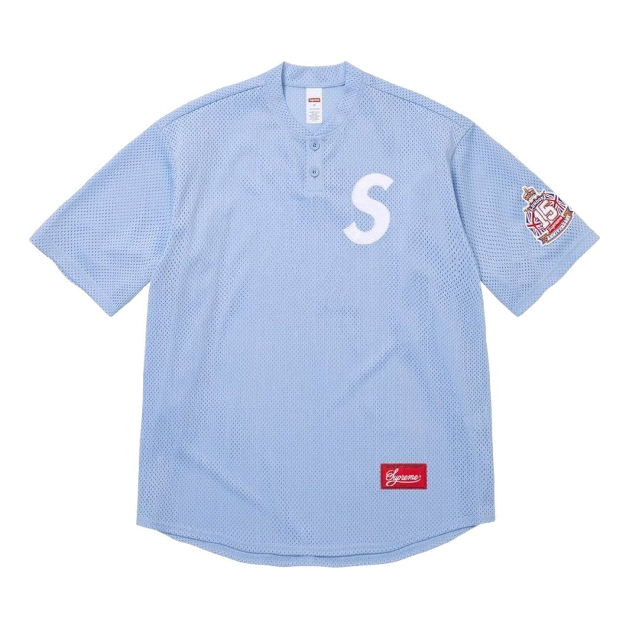 Supreme SS26 London Shop S Logo Baseball Henley 'Light Blue' SUP-SS26-344-BLU