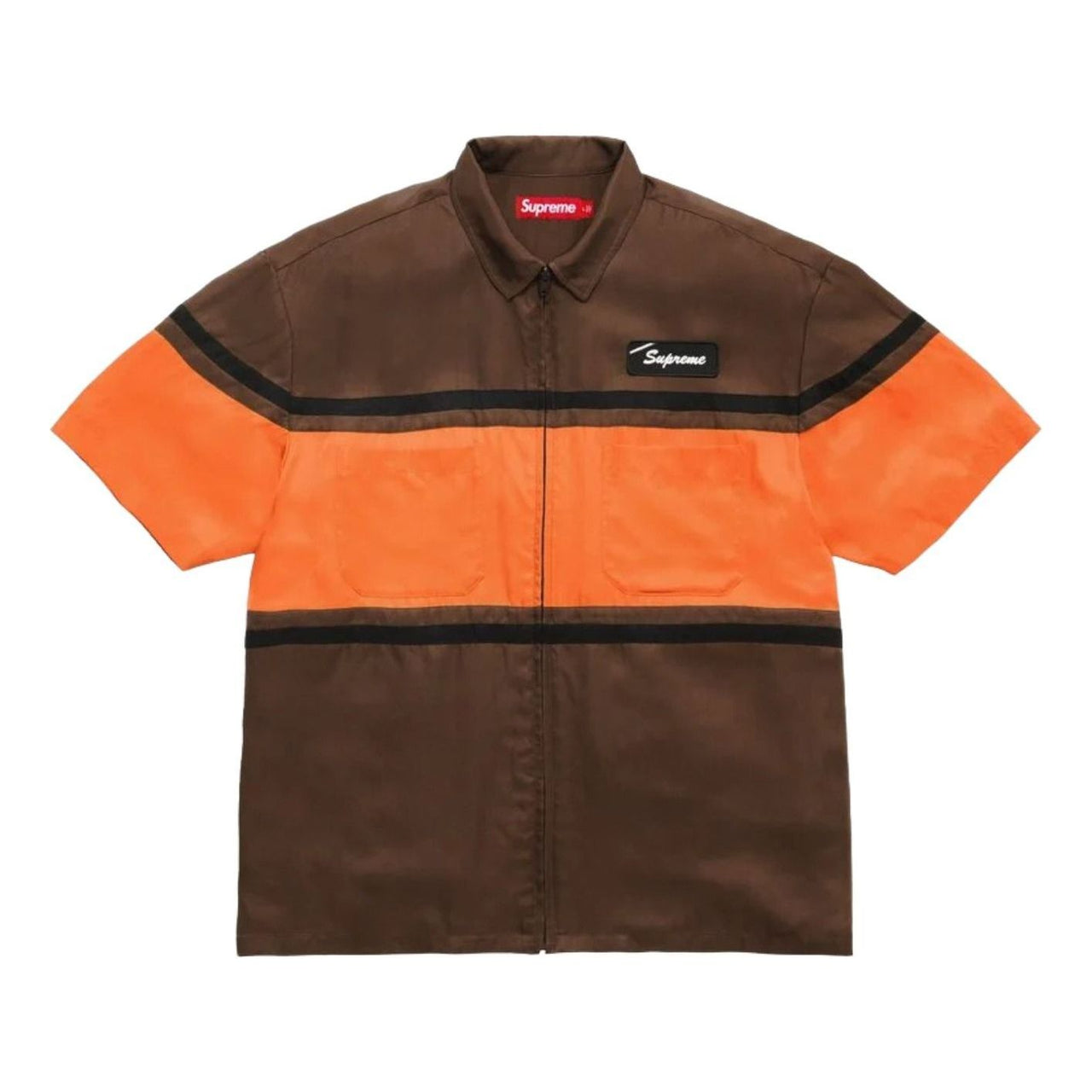 Supreme SS26 Silk Zip Up S/S Shirt 'Brown' SUP-SS26-327-BRN