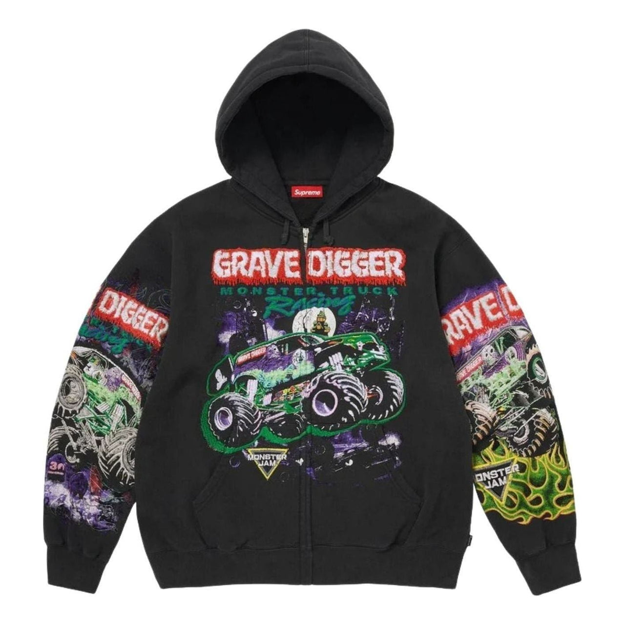Supreme x Grave Digger SS26 Zip Up Hooded Sweatshirt 'Black' SUP-SS26-320