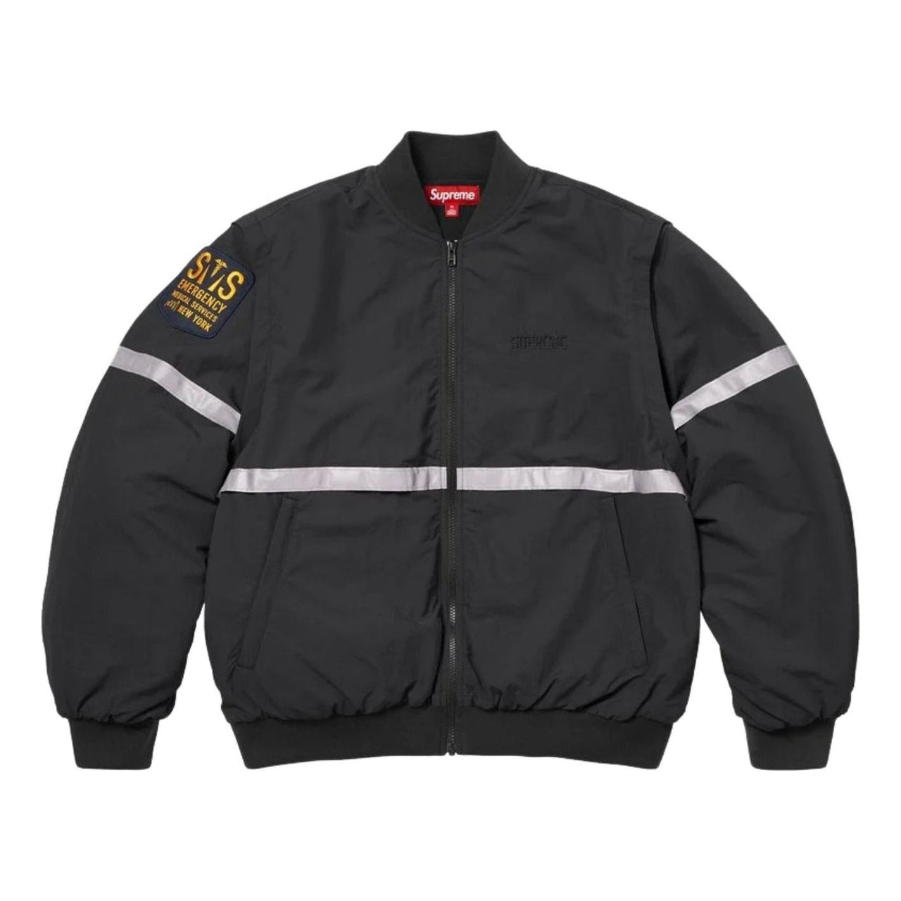 Supreme SS26 Zip-Off Sleeve Reflective Stripe Jacket 'Black' SUP-SS26-137-BLK