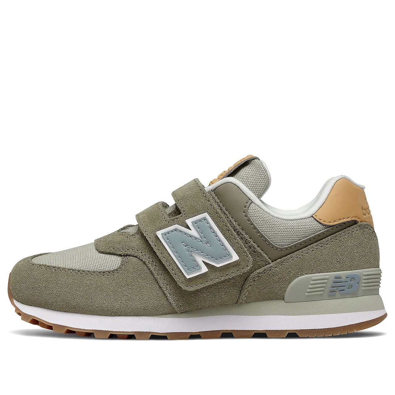 (PS) New Balance 574 Classics Shoes 'Olive Green White' PV574NT2