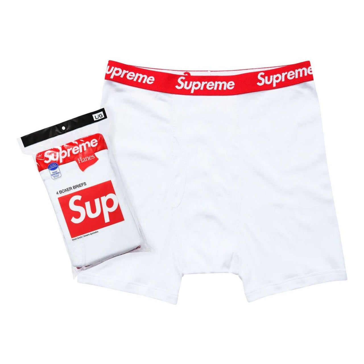 Supreme Hanes Boxer Briefs 4 Pack 'White' SUP-FW24-023-W