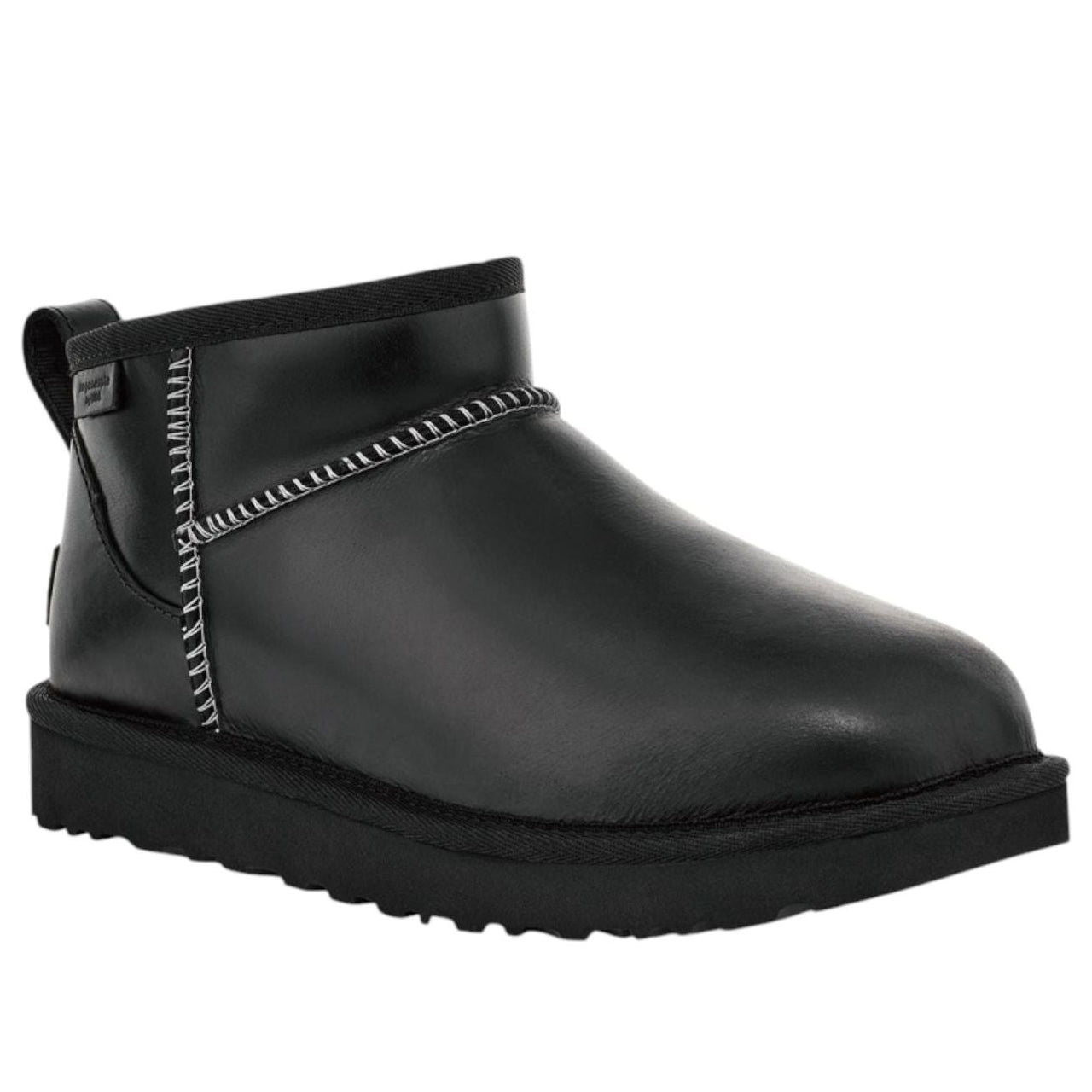 (WMNS) UGG Classic Ultra Mini LTHR Regen Snow Boots 'Black' 1163490-BLK