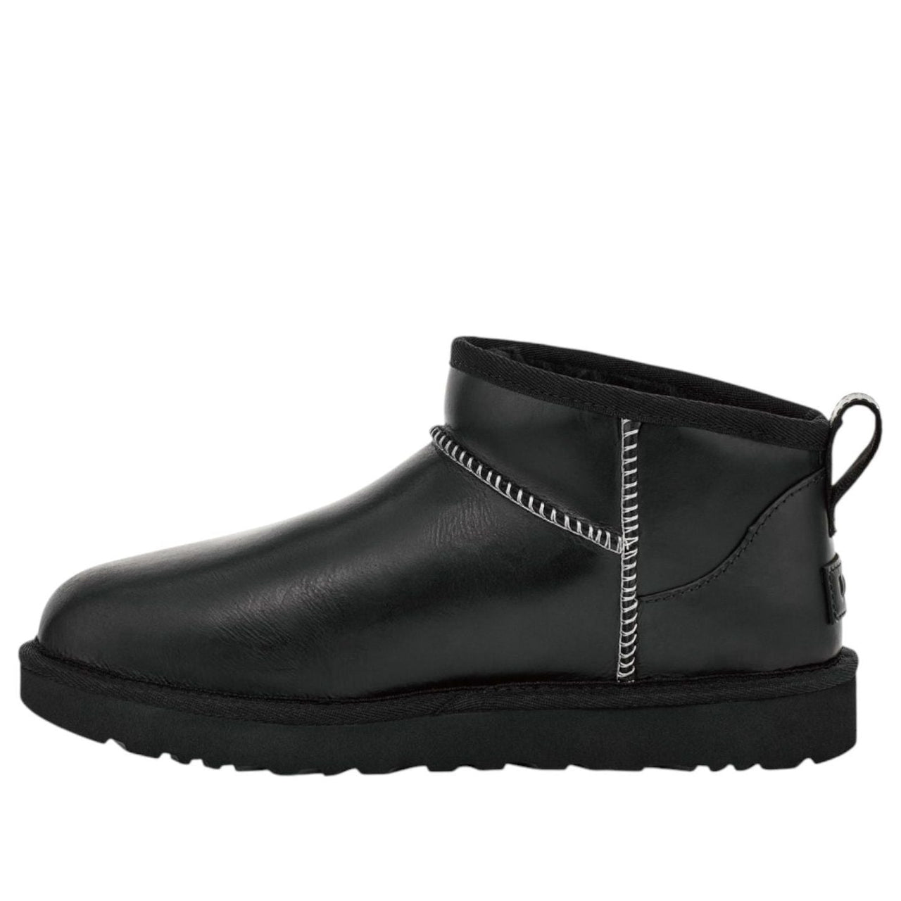 (WMNS) UGG Classic Ultra Mini LTHR Regen Snow Boots 'Black' 1163490-BLK