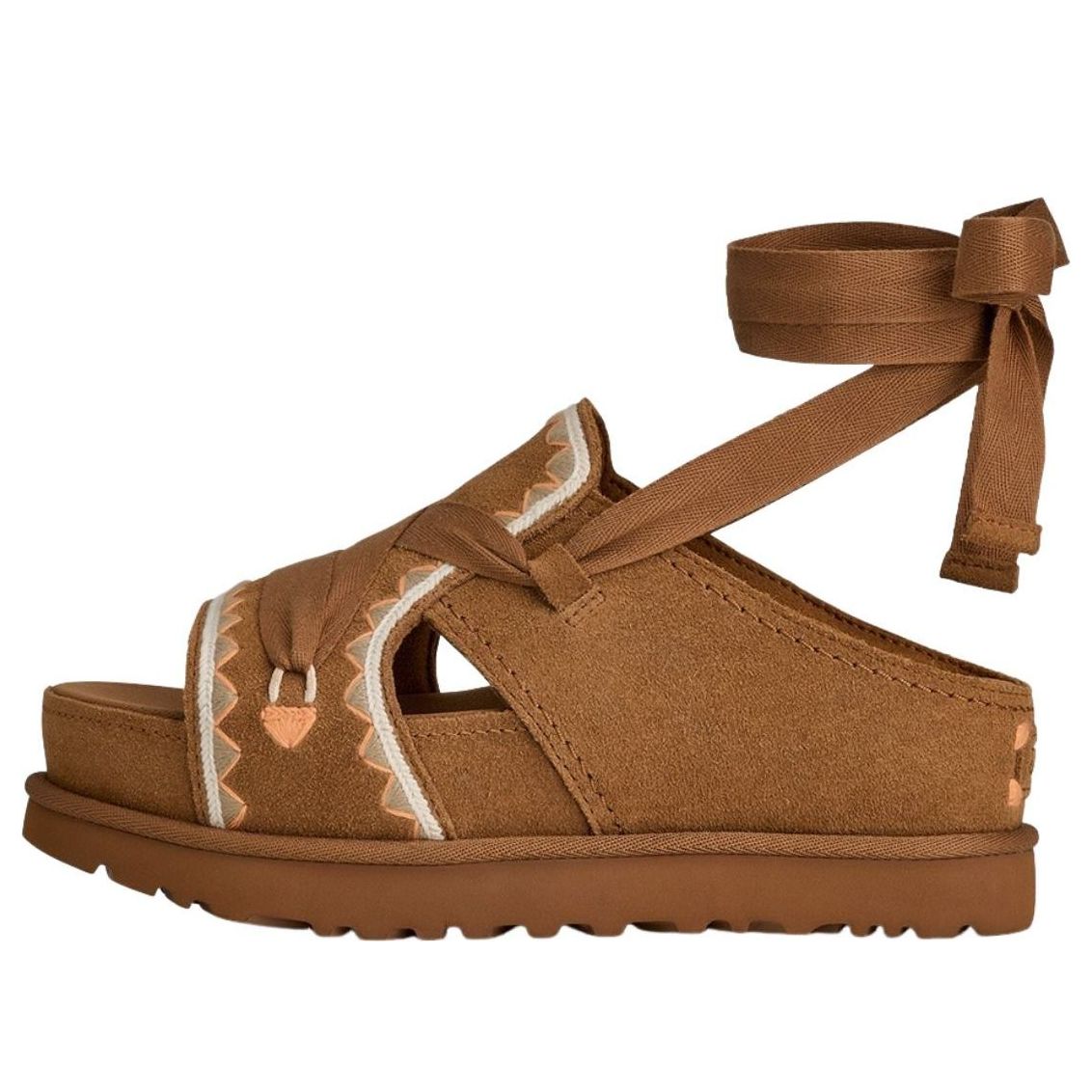 (WMNS) UGG Goldenstar Hi Artistitch Embroidered Strappy Sandals 'Chestnut Multicolor' 1175133-CHMU