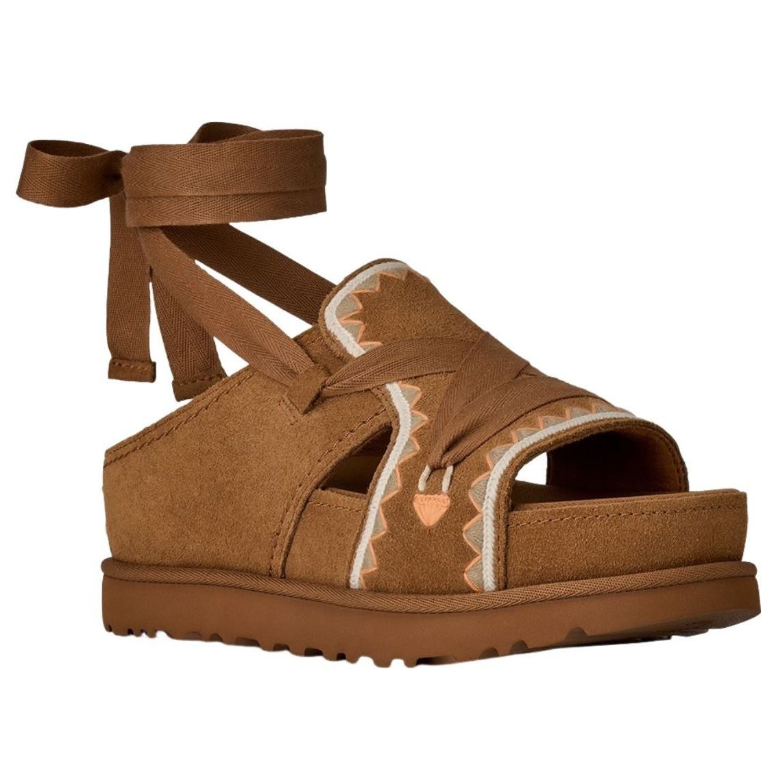 (WMNS) UGG Goldenstar Hi Artistitch Embroidered Strappy Sandals 'Chestnut Multicolor' 1175133-CHMU