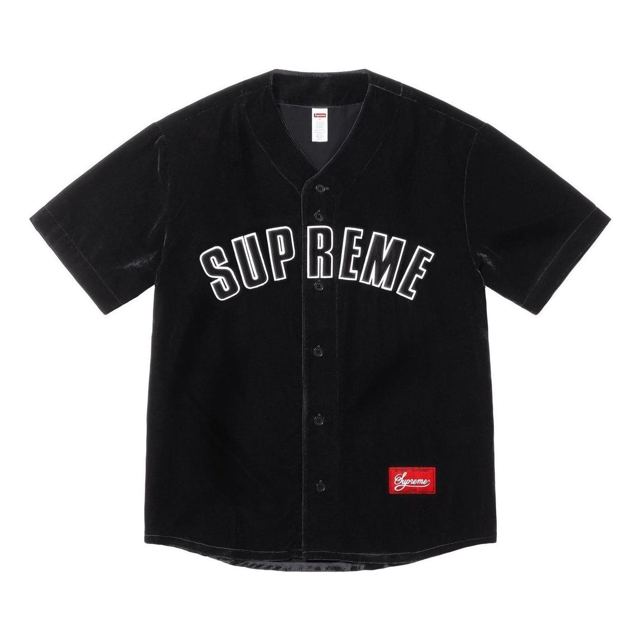 Supreme Velvet Baseball Jersey 'Black' SS25KN69-BLACK