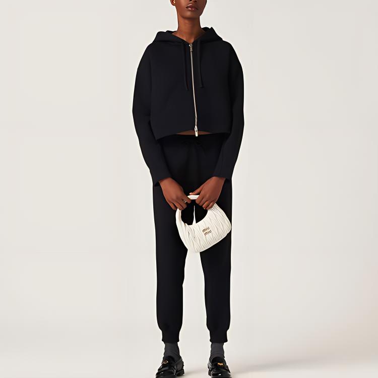 MIU MIU FW23 Knitted Sweatpants Women's Black