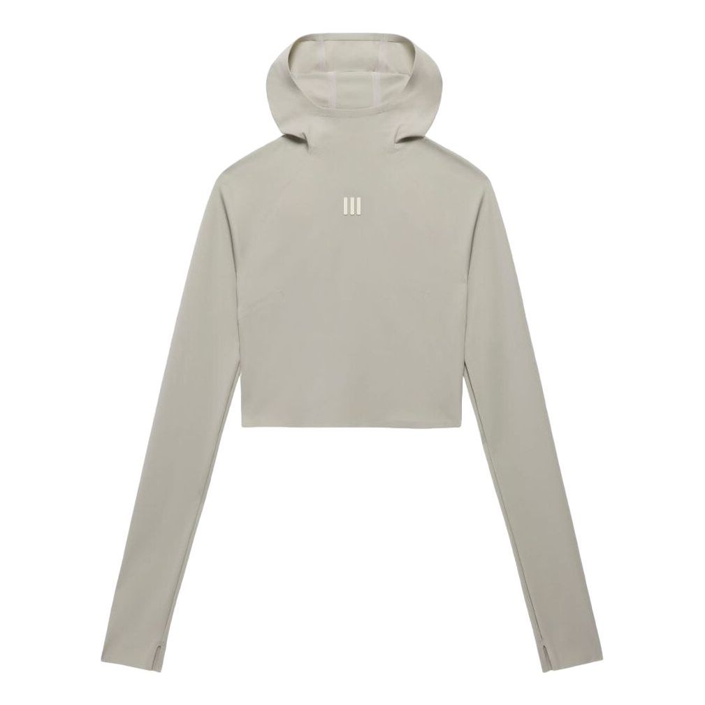 (WMNS) adidas Fear of God Athletics Base Layer Crop Hoodie Asia Sizing 'Grey' IN5903