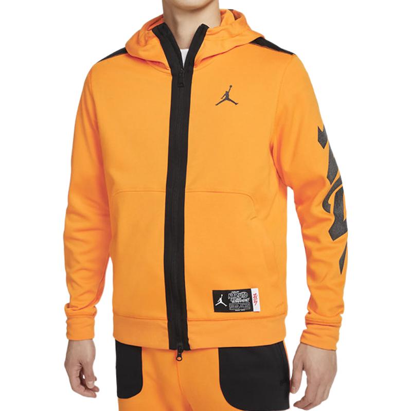 Air Jordan Zion 1 x Naruto Crossover Naruto Uzumaki Zipper Hooded Jacket Yellow DO6596-011