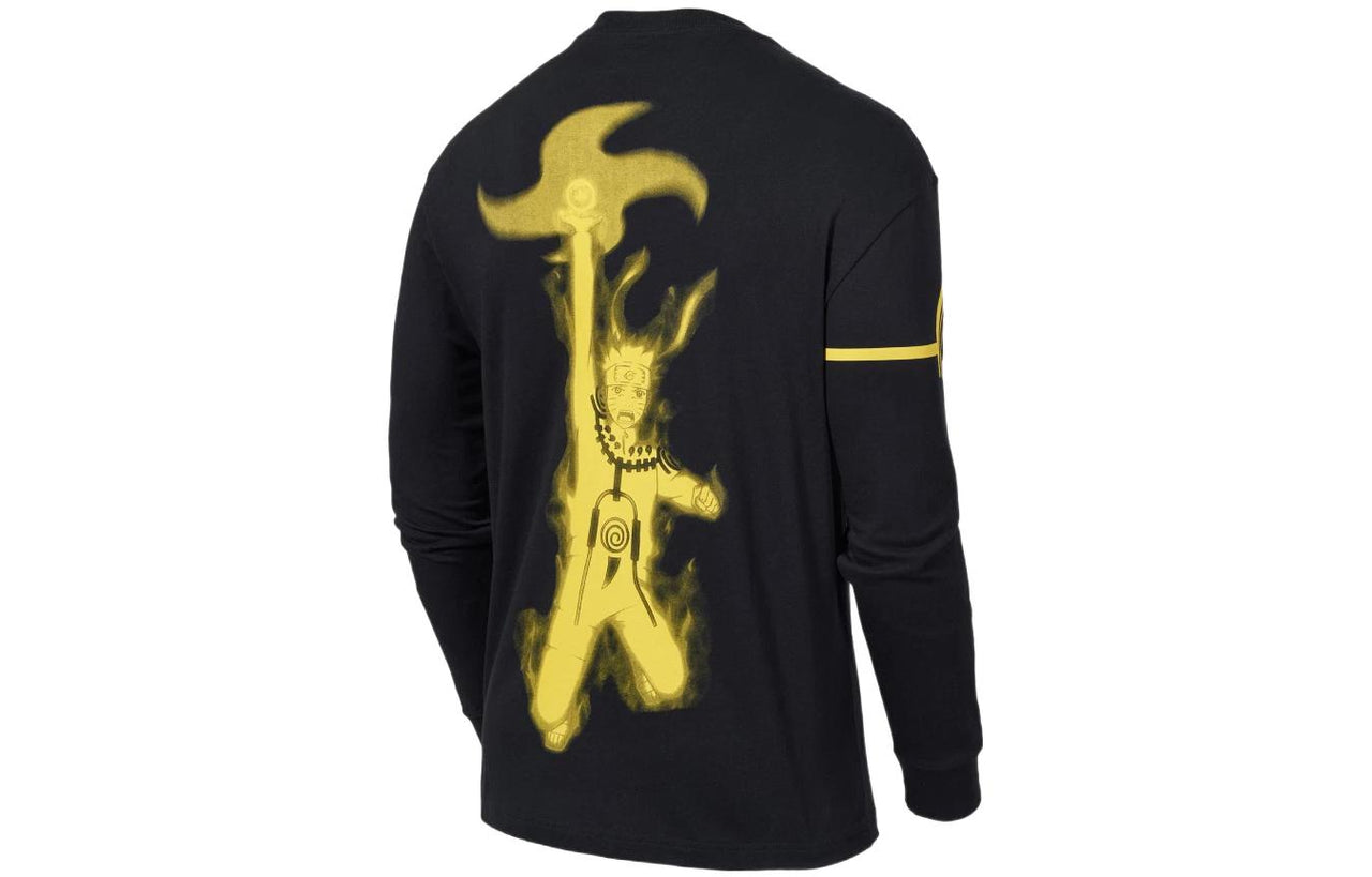 Air Jordan x Zion Naruto Crossover Back Pattern Printing Round Neck Casual Long Sleeves US Edition Black DO6597-010