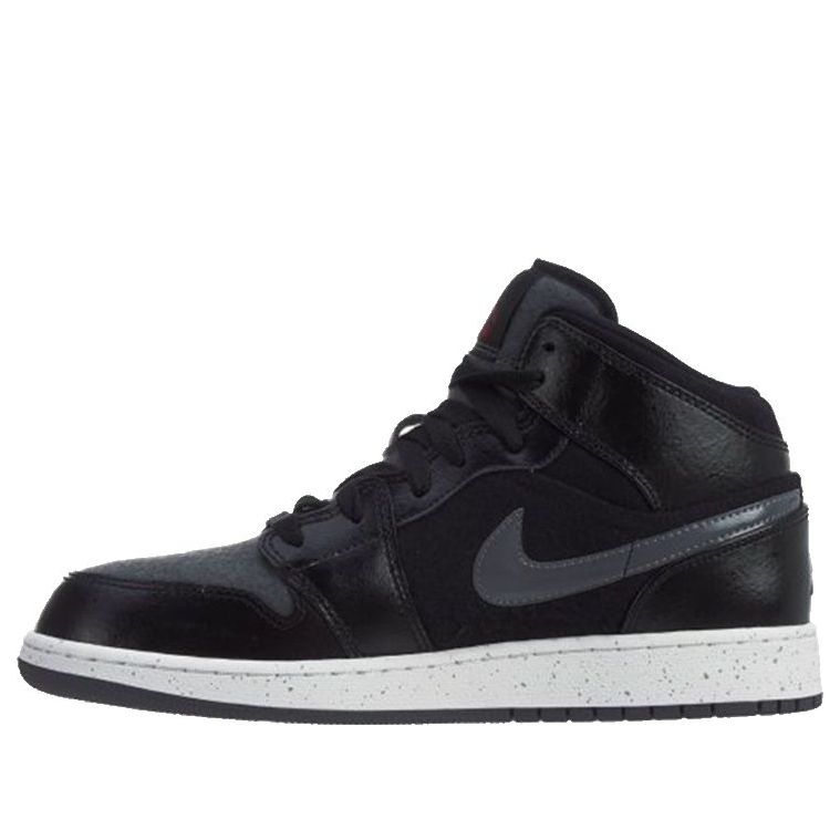 (GS) Air Jordan 1 Mid Premium 'Black Dark Grey' 852548-002