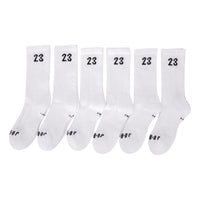 Air Jordan Solid Color Numeric Athleisure Casual Sports Socks Couple Style 6 White DH4287-100