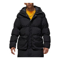 Air Jordan Logo Zipper Mid-Length Down Jacket Asia Sizing 'Black' DQ7347-010