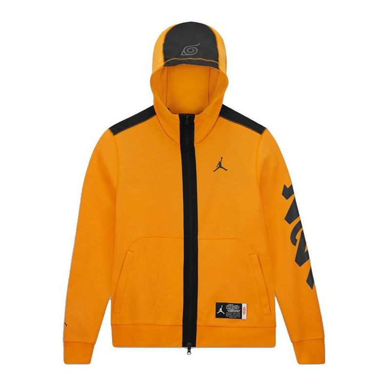 Air Jordan Zion 1 x Naruto Crossover Naruto Uzumaki Zipper Hooded Jacket Yellow DO6596-011