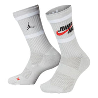 Air Jordan Legacy Crew Contrasting Colors Logo Sports Training Mid Tops Socks Couple Style One Pair Gray DA2560-097