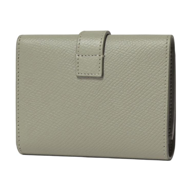 CELINE Leather Wallet Women's Green Clay