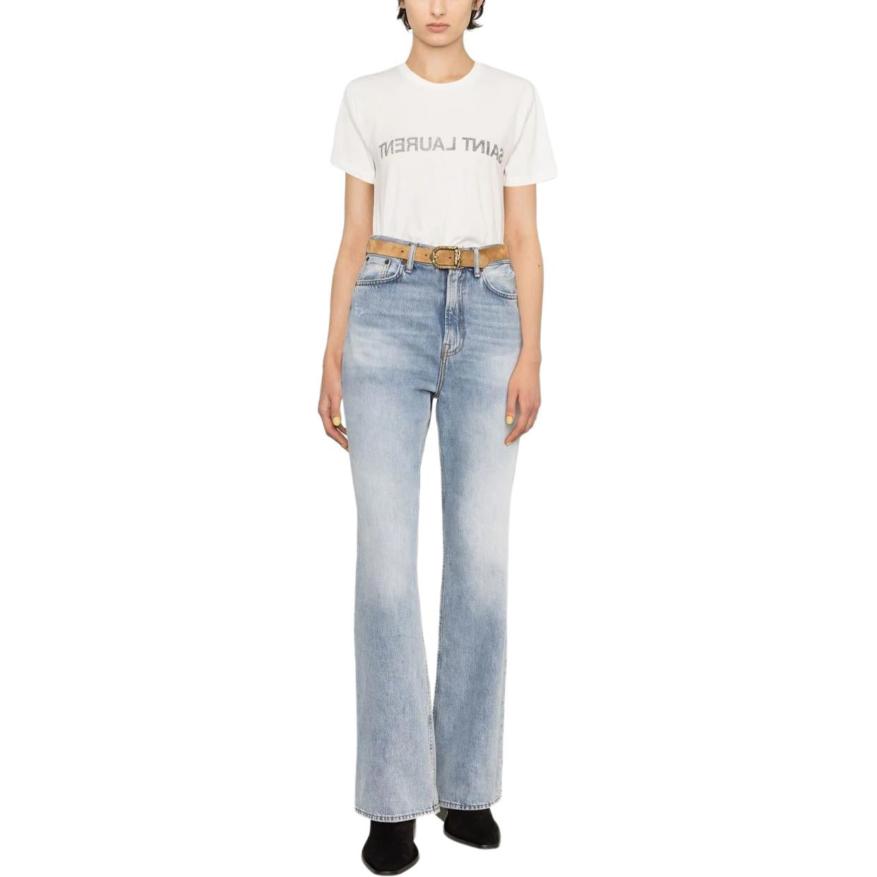 SAINT LAURENT Pre Owned Reverse Logo print T shirt