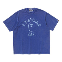 A Bathing Ape Garment Dye Spray Print College Relaxed Fit T-Shirt 'Blue' 1L30-109-345-BLU
