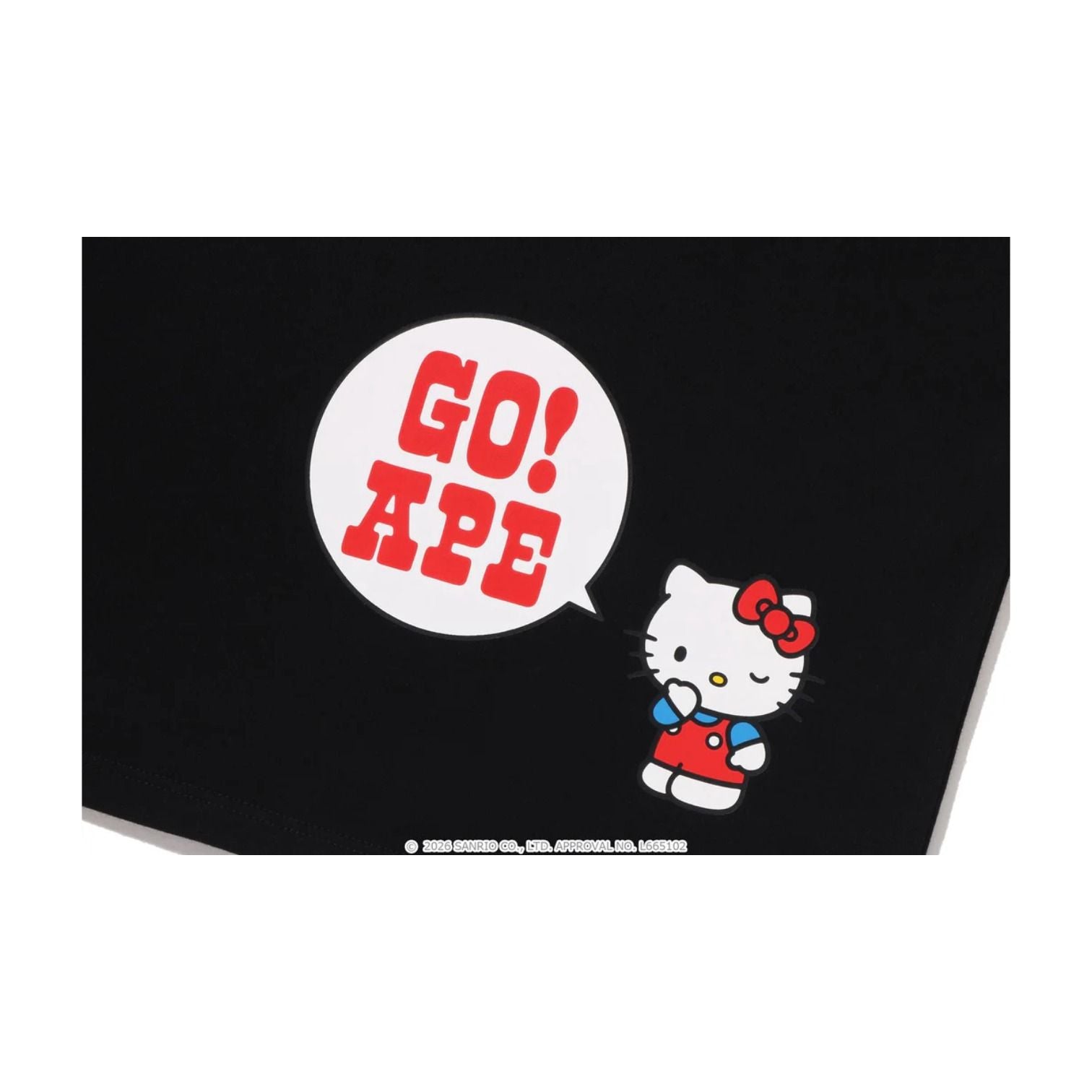 (WMNS) A BATHING APE x HELLO KITTY College Mini T-Shirt 'Black' 1M23-209-904-BLK
