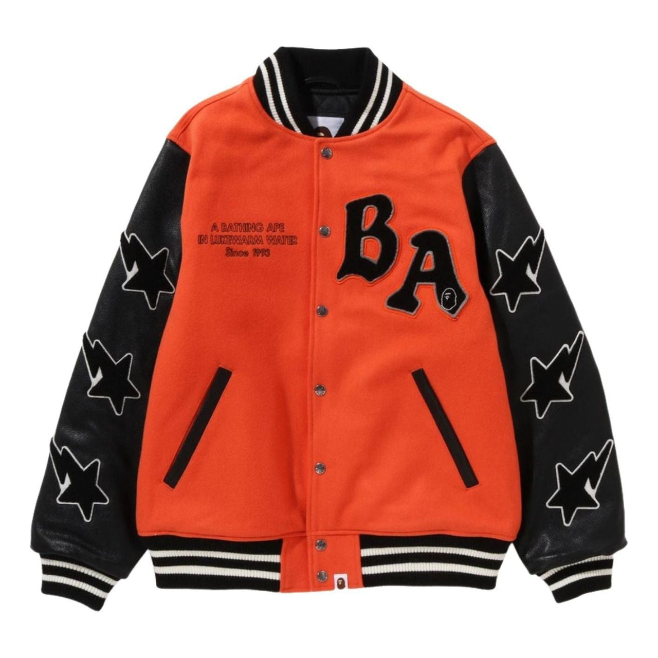 A Bathing Ape Relaxed Fit Varsity Jacket 'Orange' 1I80-141-001-ORG