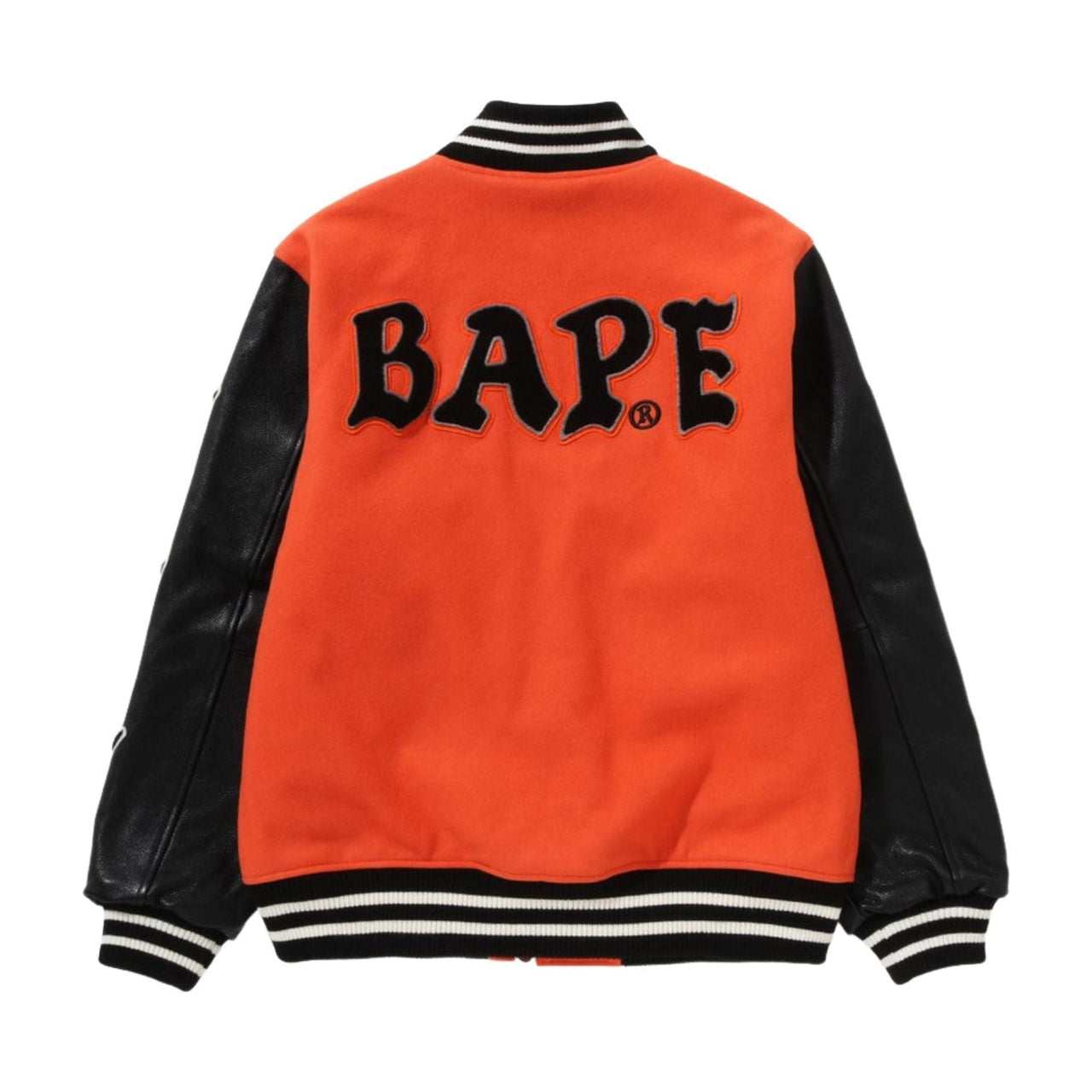 A Bathing Ape Relaxed Fit Varsity Jacket 'Orange' 1I80-141-001-ORG