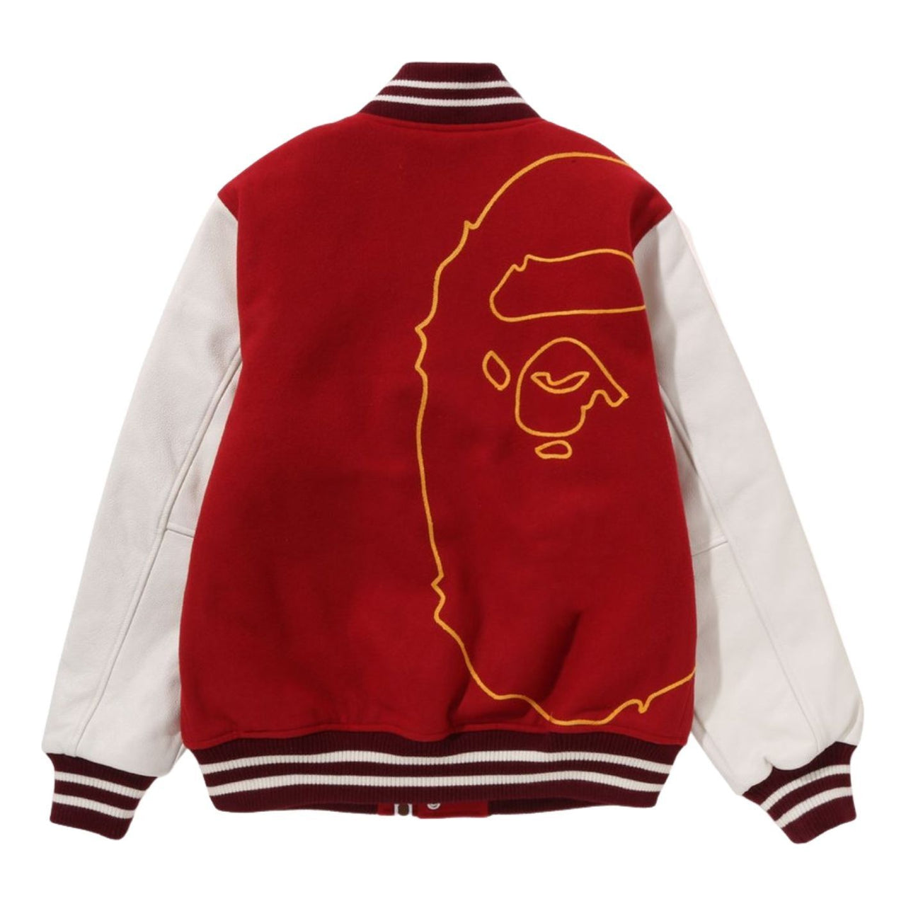 A Bathing Ape Giant Ape Head Varsity Jacket 'Burgundy' 1I80-141-013-BGD