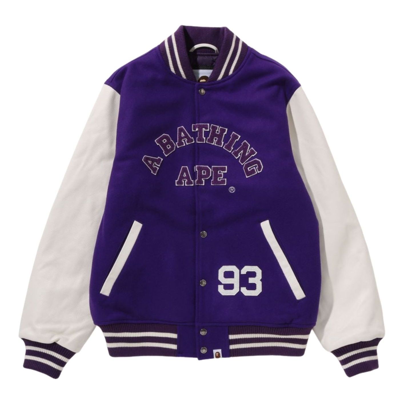 A Bathing Ape Giant Ape Head Varsity Jacket 'Purple' 1I80-141-013-PUR