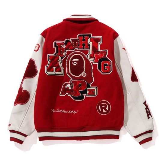 A Bathing Ape BAPE Multi Motif Varsity Jacket 'Red' 1J80-141-001-RED