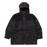 A Bathing Ape Solid Camo Jacquard Long Jacket 'Black' 1K80-140-011-BLK