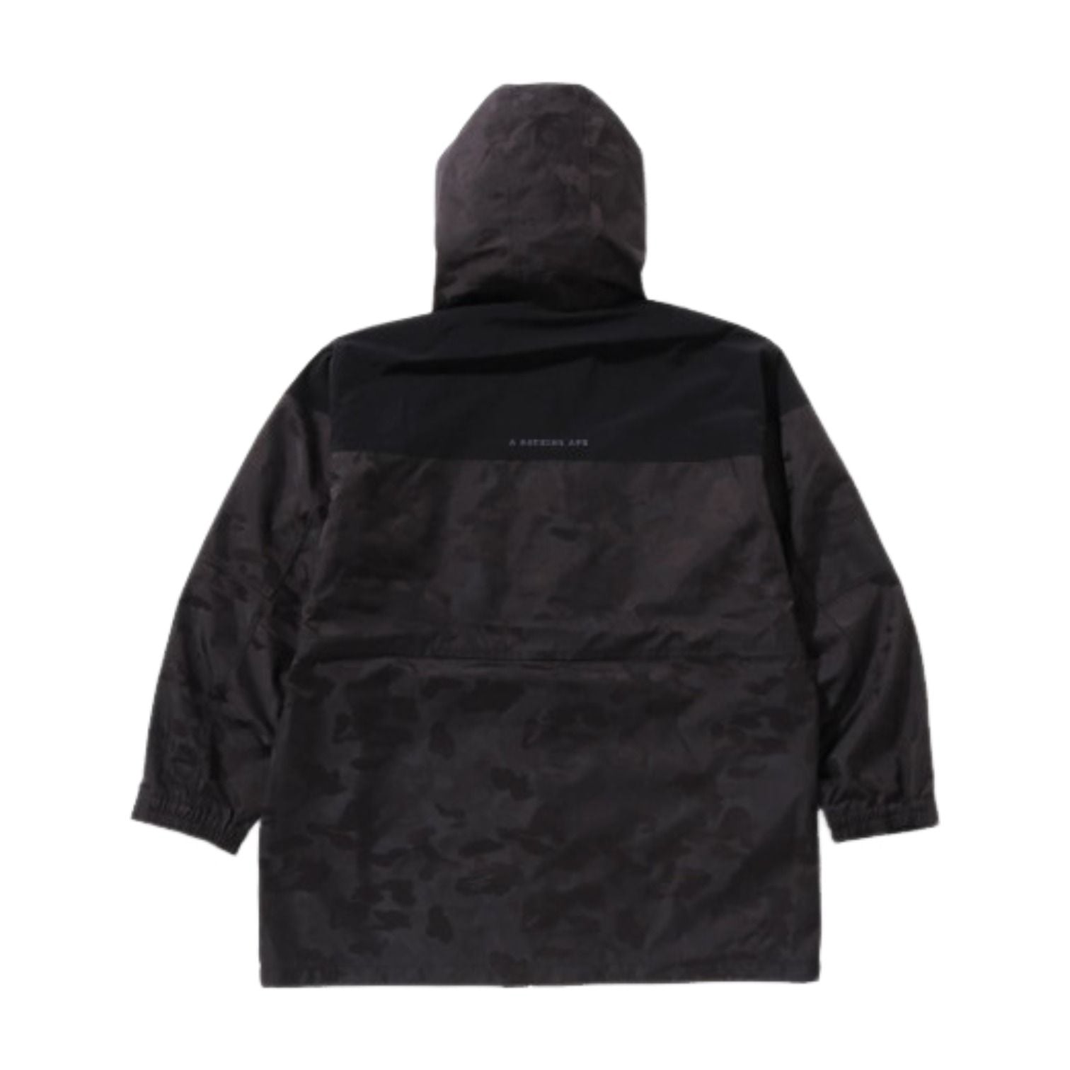 A Bathing Ape Solid Camo Jacquard Long Jacket 'Black' 1K80-140-011-BLK