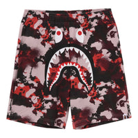 A Bathing Ape Map Camo Regular Fit Shark Sweat Shorts 'Red' 1L30-153-001-RED