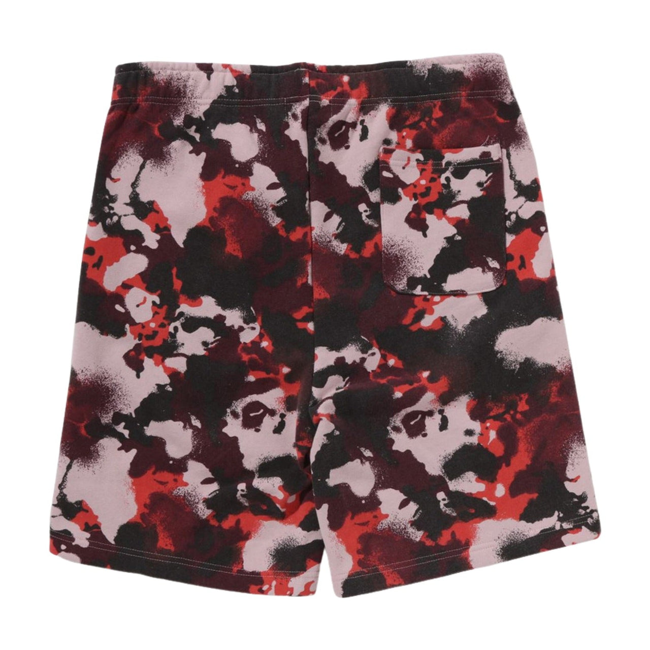 A Bathing Ape Map Camo Regular Fit Shark Sweat Shorts 'Red' 1L30-153-001-RED