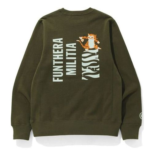 A Bathing Ape BAPE Tiger Crewneck 'Olivedrab' 1I30-113-019-OLV