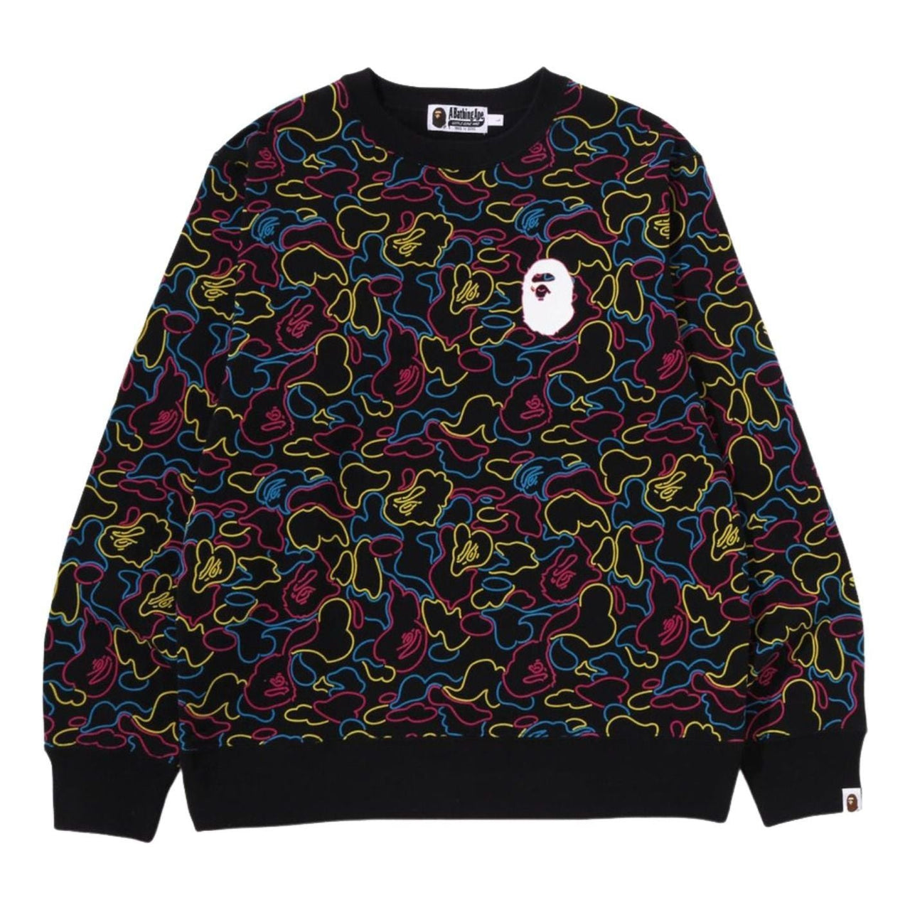 A Bathing Ape Neon Camo Crewneck Sweatshirt 'Multicolor' 1L30-113-008-MUTL