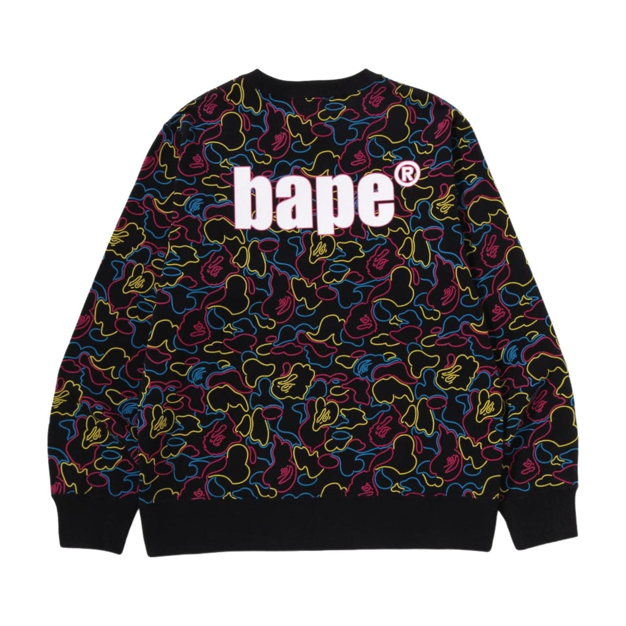 A Bathing Ape Neon Camo Crewneck Sweatshirt 'Multicolor' 1L30-113-008-MUTL
