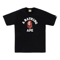 A Bathing Ape Palm Tree Camo College T-Shirt 'Black Red' 1L30-110-025-BLKRED