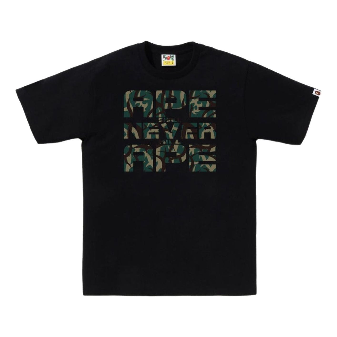 A Bathing Ape Trial Camo Asnka T-Shirt 'Black Green' 1L30-110-036-BLKGRN