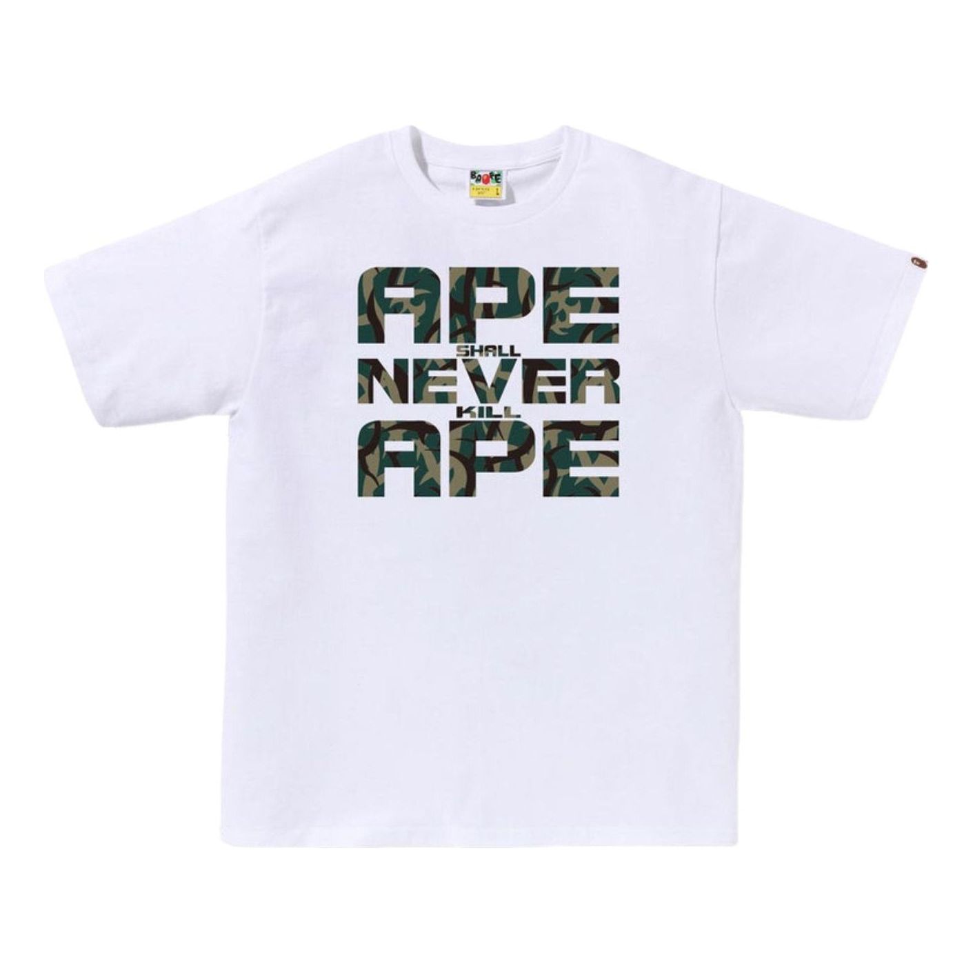 A Bathing Ape Trial Camo Asnka T-Shirt 'White Green' 1L30-110-036-WHTGRN