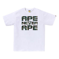 A Bathing Ape Trial Camo Asnka T-Shirt 'White Green' 1L30-110-036-WHTGRN