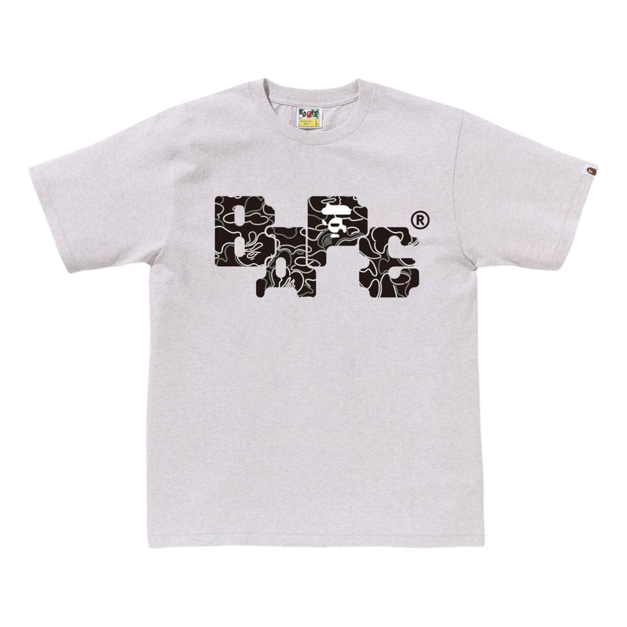 A Bathing Ape Neon Camo 8Bit Bape Logo T-Shirt 'Gray' 1L30-110-041-GRY