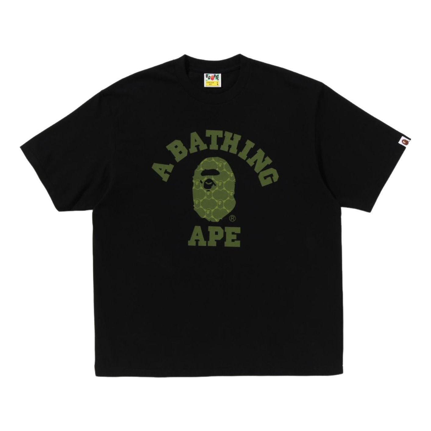 A Bathing Ape College Monogram College Relaxed Fit T-Shirt 'Black' 1L30-110-322-BLK