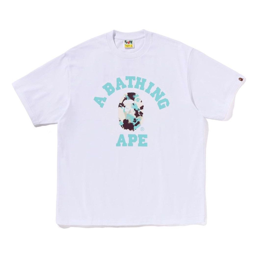 A Bathing Ape Map Camo Collge Relaxed Fit T-Shirt 'White' 1L30-110-323-WHT