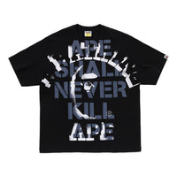 A Bathing Ape Spray Print College Relaxed Fit T-Shirt 'Black' 1L30-110-329-BLK