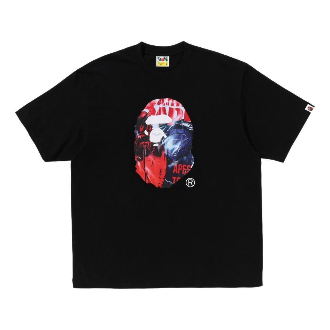A Bathing Ape Photo Print Ape Head Relaxed Fit T-Shirt 'Black' 1L30-110-333-BLK