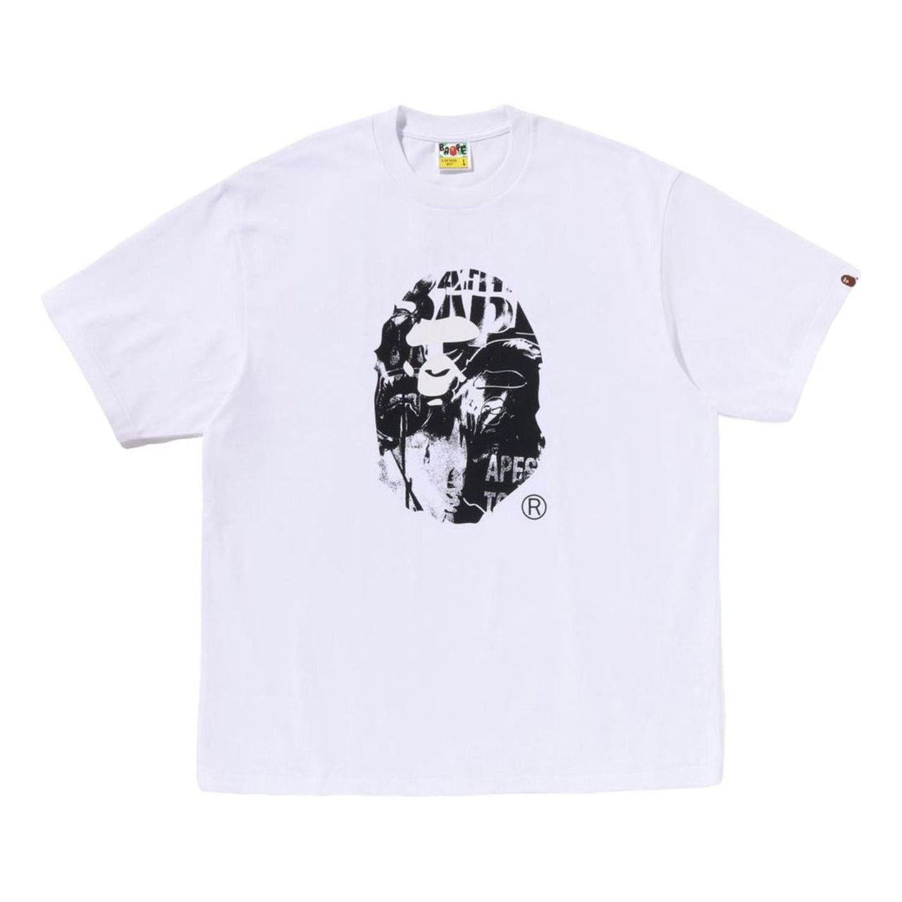 A Bathing Ape Photo Print Ape Head Relaxed Fit T-Shirt 'White' 1L30-110-333-WHT