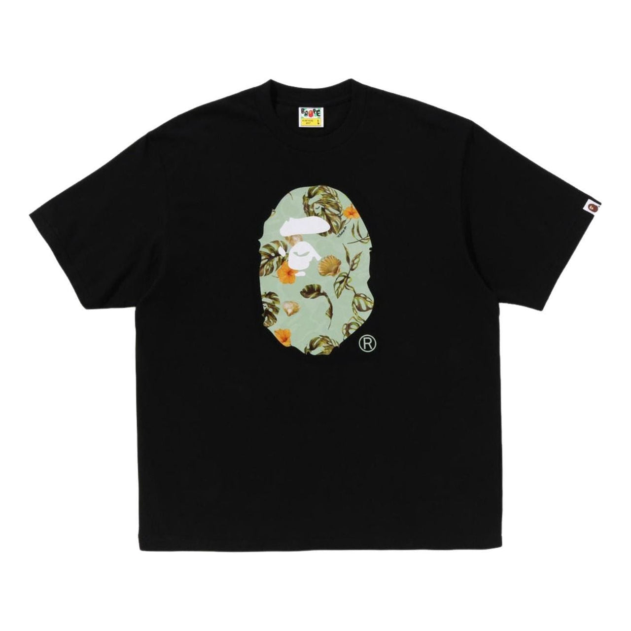 A Bathing Ape Vacation Pattern Ape Head Relaxed Fit T-Shirt 'Black' 1L30-110-335-BLK